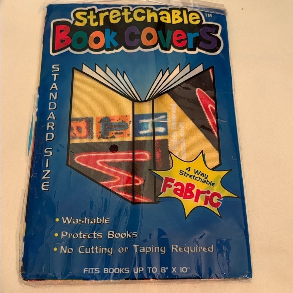 Colorful Stretchable Book Covers Set. SpongeBob, Striped, Satin, Velvet - Picture 2 of 8